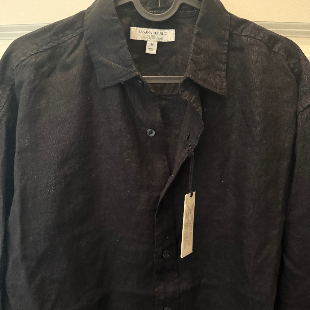 Banana Republic Black Linen Shirt